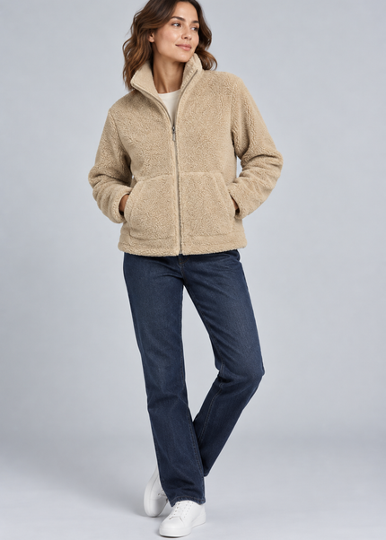 Jacket teddy fleece with pockets