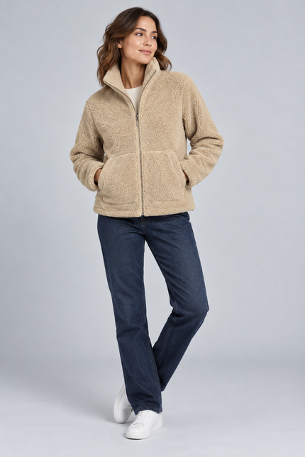 Jacket teddy fleece with pockets