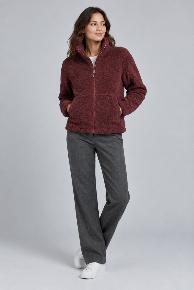Jacket teddy fleece with pockets