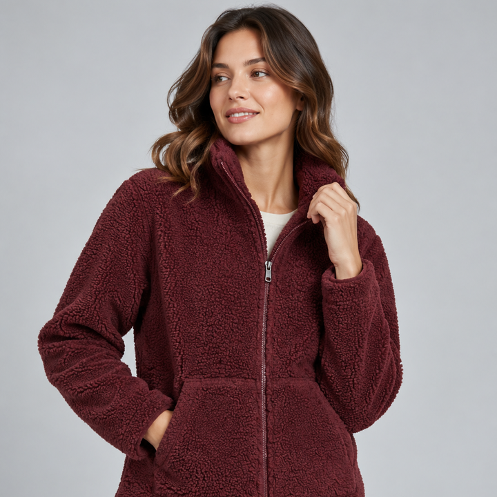 Jacket teddy fleece with pockets.