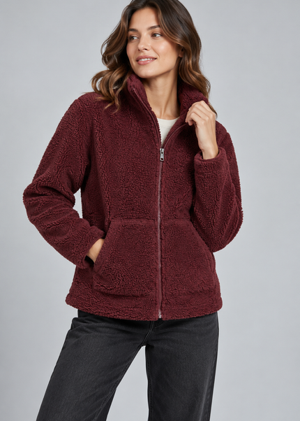 Jacket teddy fleece with pockets