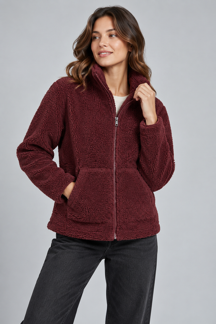 Jacket teddy fleece with pockets