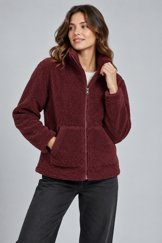 Jacket teddy fleece with pockets