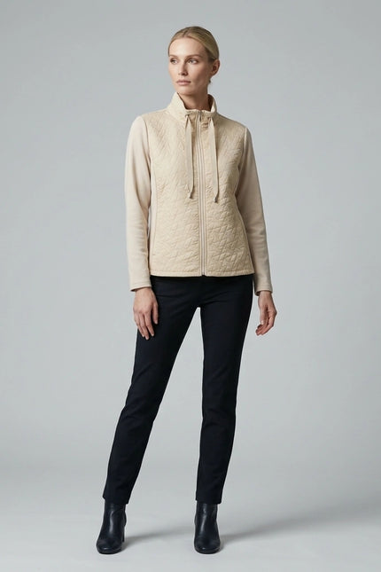 Jacket padded with zipper and pockets