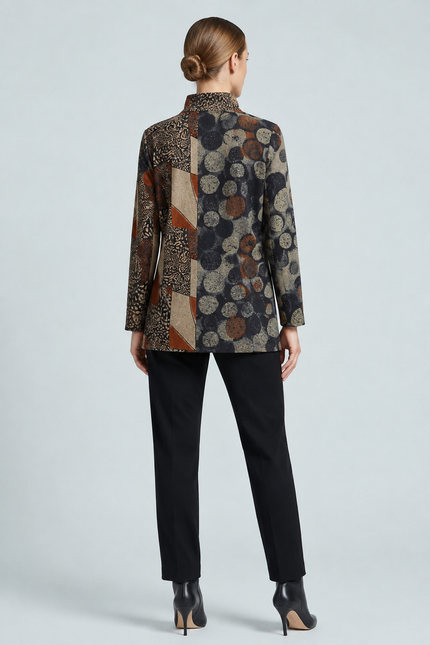 Jacket animal print abstract pattern with button