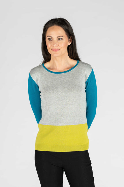 Jumper colour block round neck