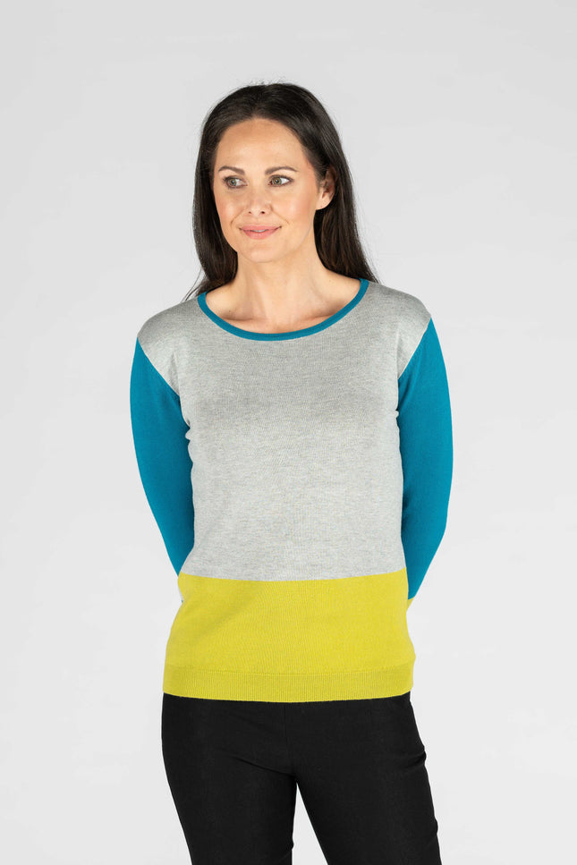 Jumper colour block round neck