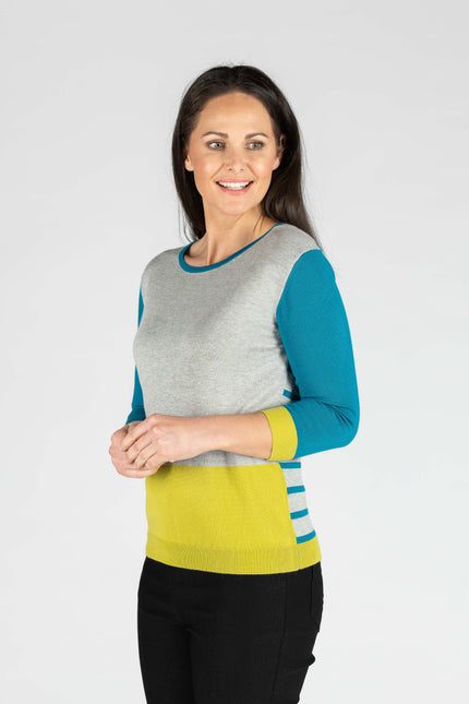 Jumper colour block round neck