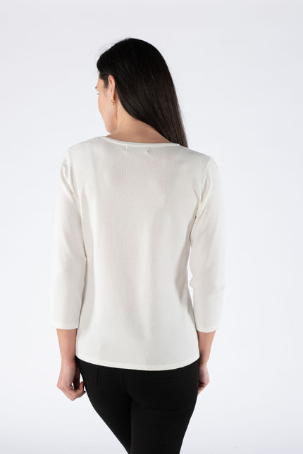 Jumper flower scatter embroidered round neck
