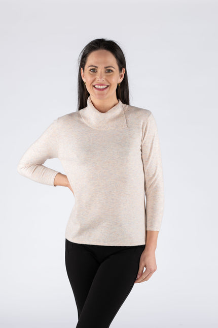 Jumper Multi Effect with collar 3/4 sleeve