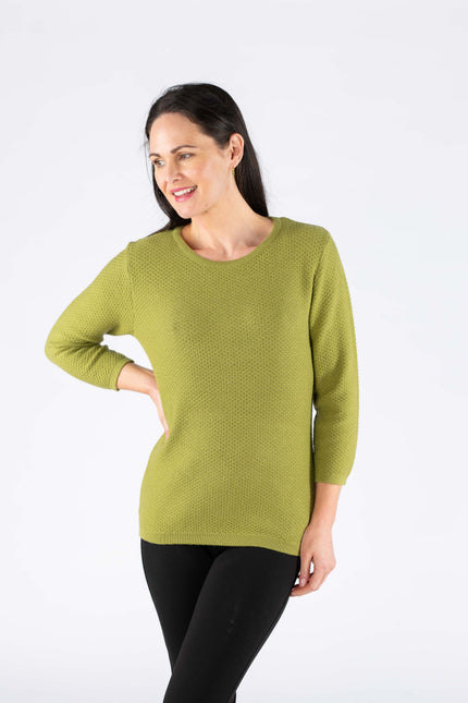 Jumper textured pattern round neck