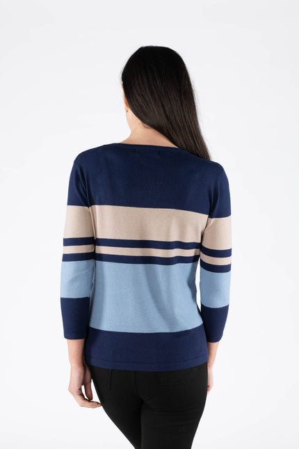 Jumper wide stripe round neck