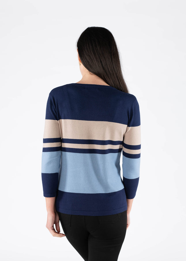 Jumper wide stripe round neck
