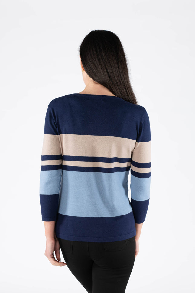 Jumper wide stripe round neck