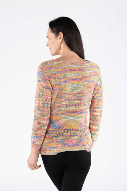 Jumper multi tape yarn round neck