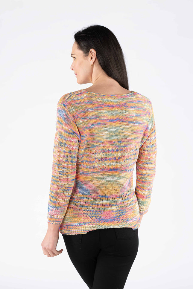 Jumper multi tape yarn round neck