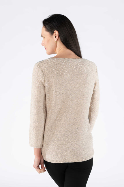 Jumper colour block popcorn round neck