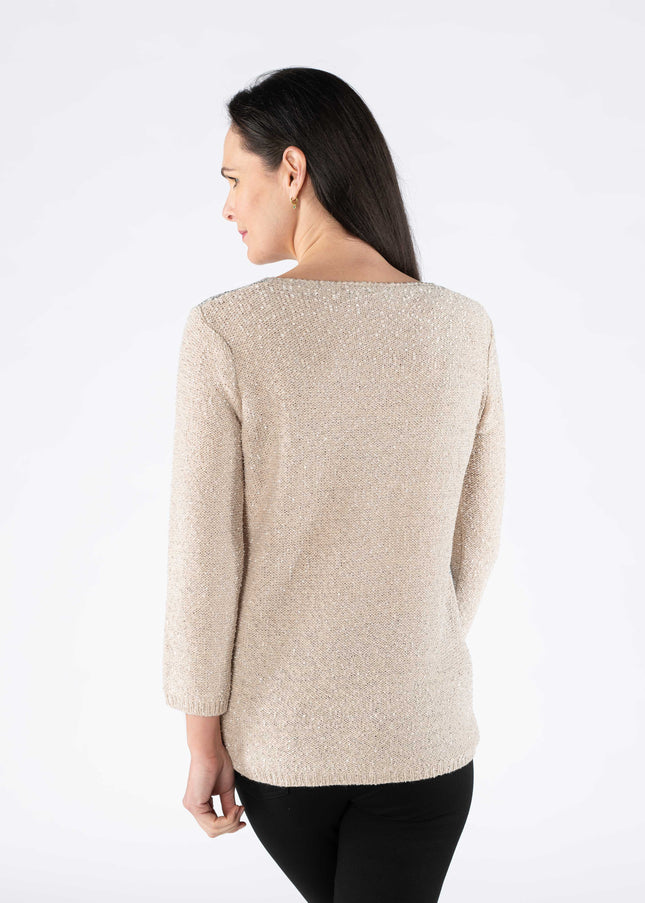 Jumper colour block popcorn round neck