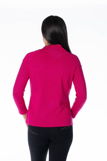 Jumper cowl neck button detail