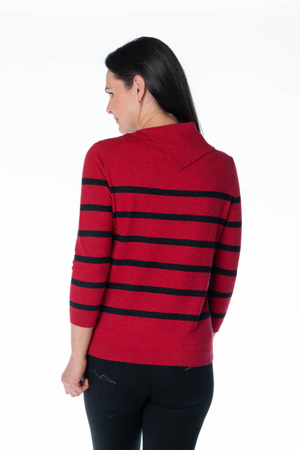 Jumper stripe with cowl neck 3/4 sleeve