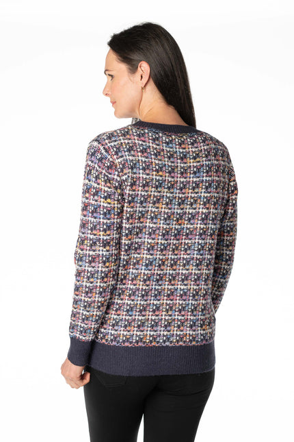 Jumper textured print round neck