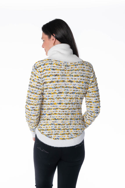 Jumper multi stripe with roll neck
