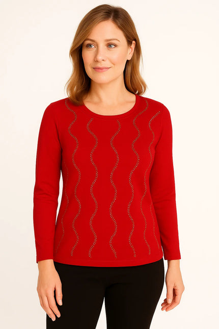 Jumper wavy sparkle hotfix 3/4 sleeve
