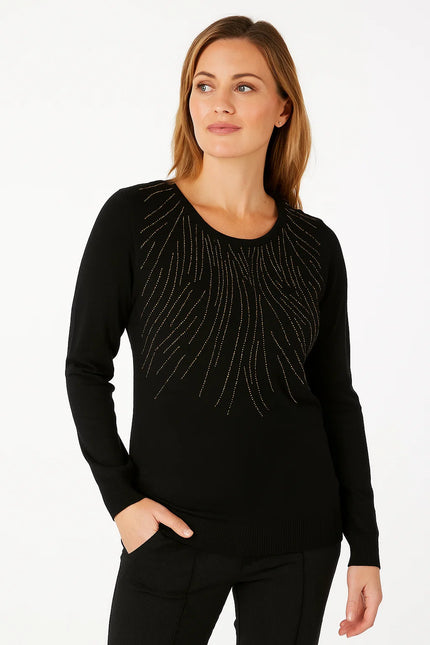 Jumper diamante embellsihed round neck