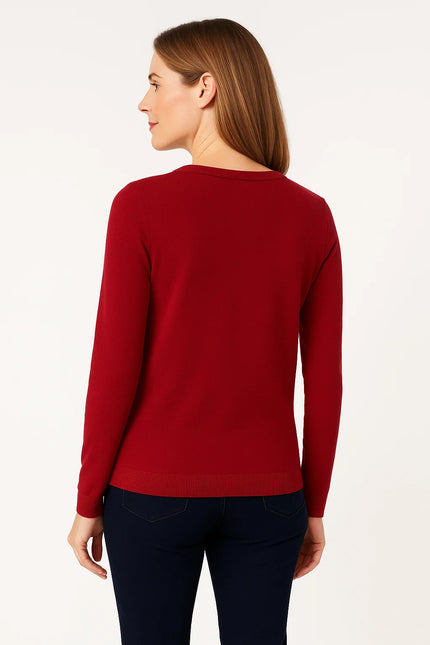 Jumper fitted glitter round neck long sleeve