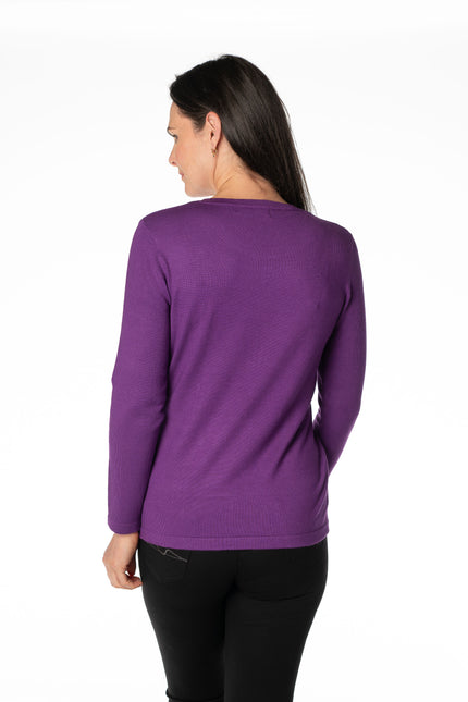 Jumper pearl stoned pattern long sleeve