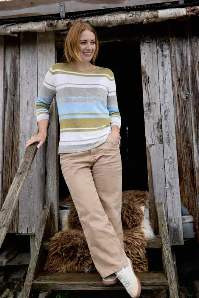 Wide Stripe Jumper Round Neck