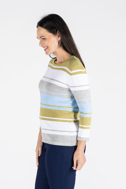 Wide Stripe Jumper Round Neck