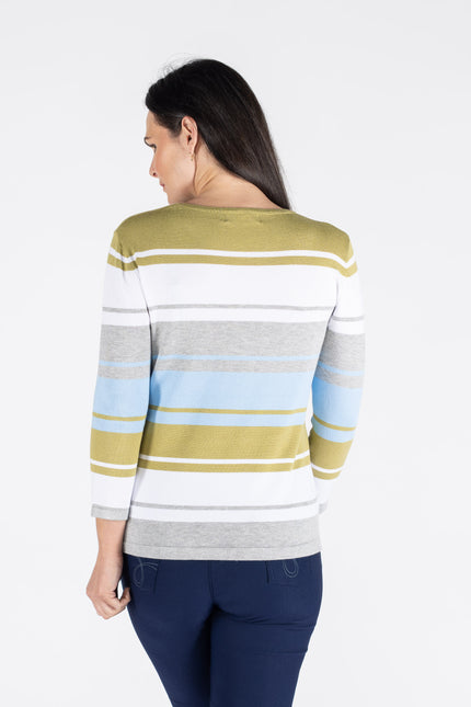 Wide Stripe Jumper Round Neck