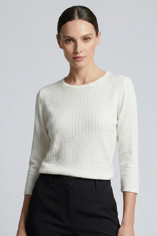 Jumper cable pattern round neck