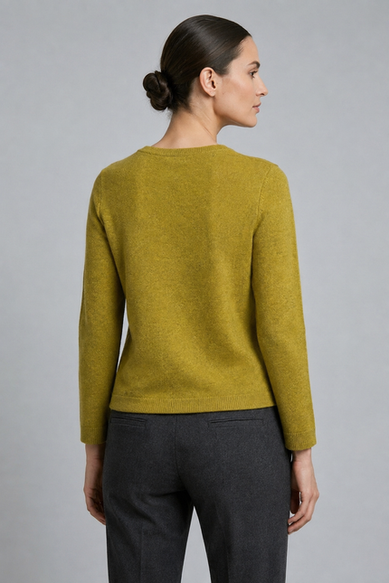 Jumper block pattern round neck 3/4 sleeve