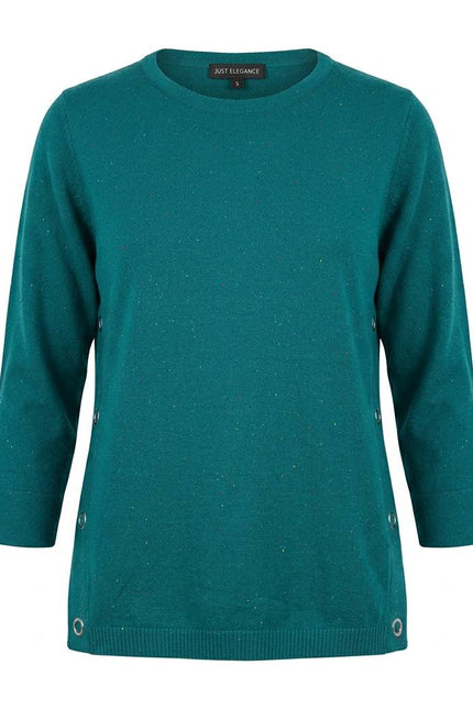 Jumper jade speckle with button detail