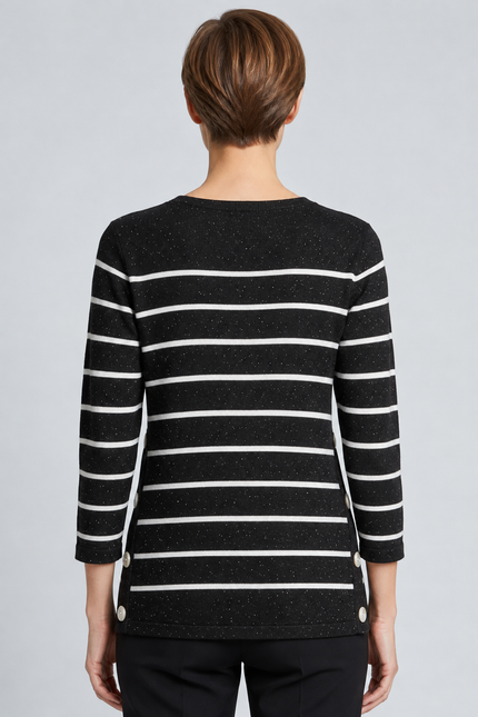 Jumper speckle stripe side button long sleeve
