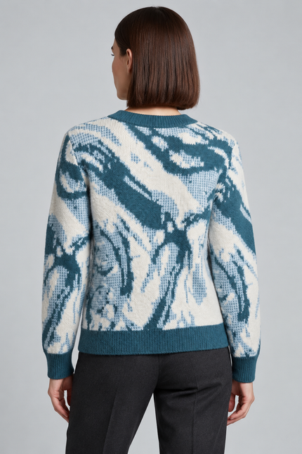 Jumper marble pattern with round neck