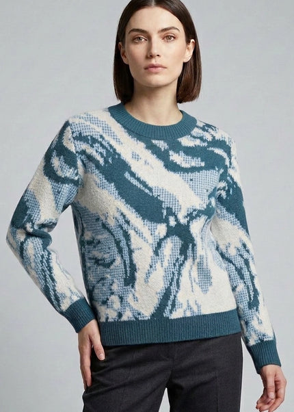 Jumper marble pattern with round neck