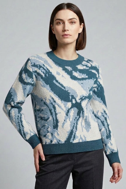 Jumper marble pattern with round neck