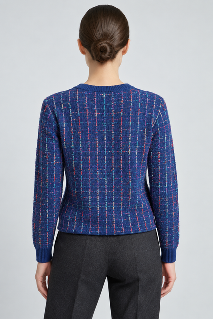 Jumper multi pattern round neck with long sleeve