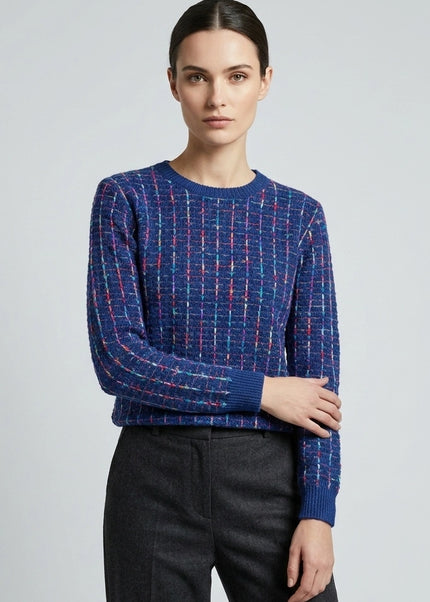 Jumper multi pattern round neck with long sleeve