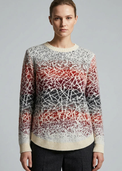Jumper multi colour crackle pattern with round neck