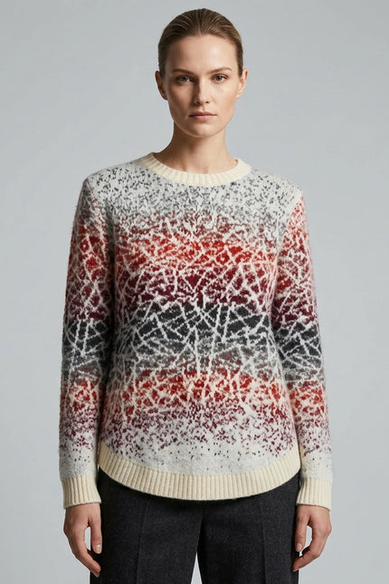 Jumper multi colour crackle pattern with round neck