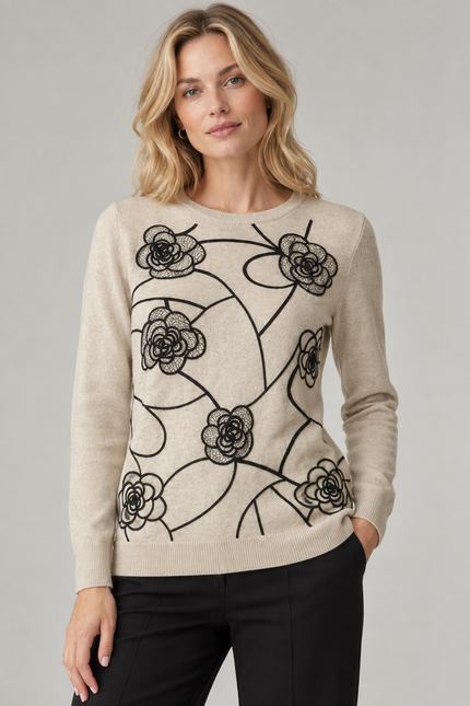 Jumper trailing flower pattern