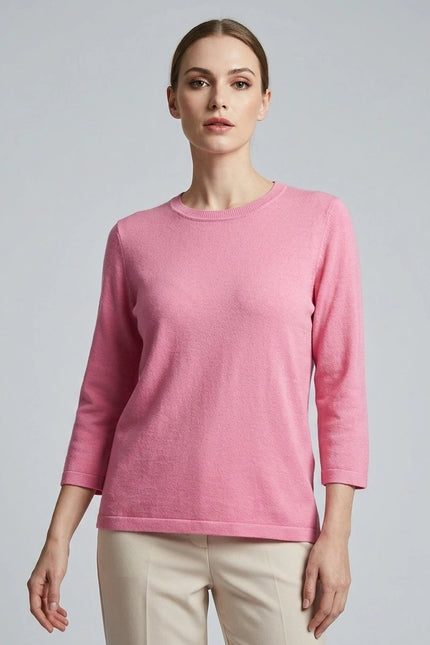 Jumper round neck with 3/4 sleeve