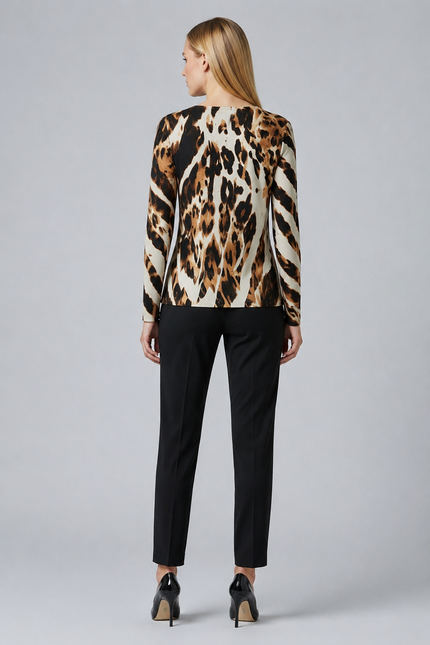 Jumper animal print round neck 3/4 sleeve