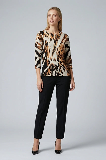 Jumper animal print round neck 3/4 sleeve