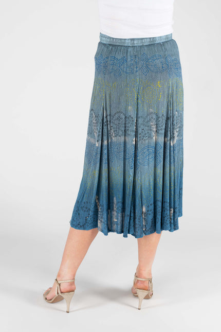Skirt Tie Dye Print  With Elasticated