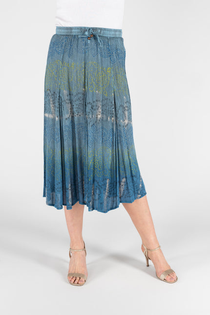 Skirt Tie Dye Print  With Elasticated